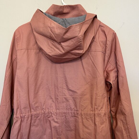 Blu-Pepper Coat Lightweight Hooded Jacket Womens Small Rose Drawstring Pockets - Picture 8 of 13